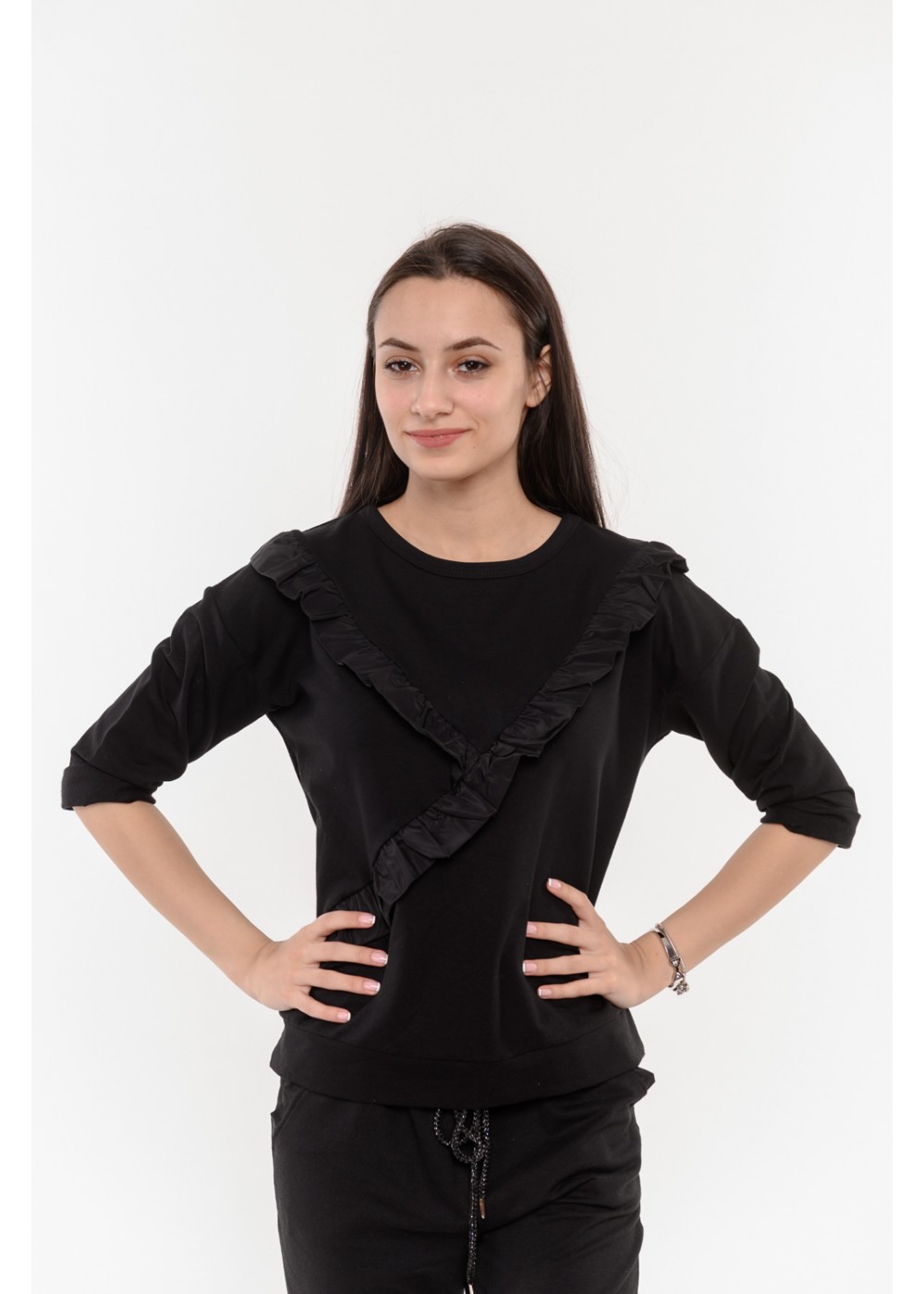Черна блуза с къдрици Alexandra Italy / 2008