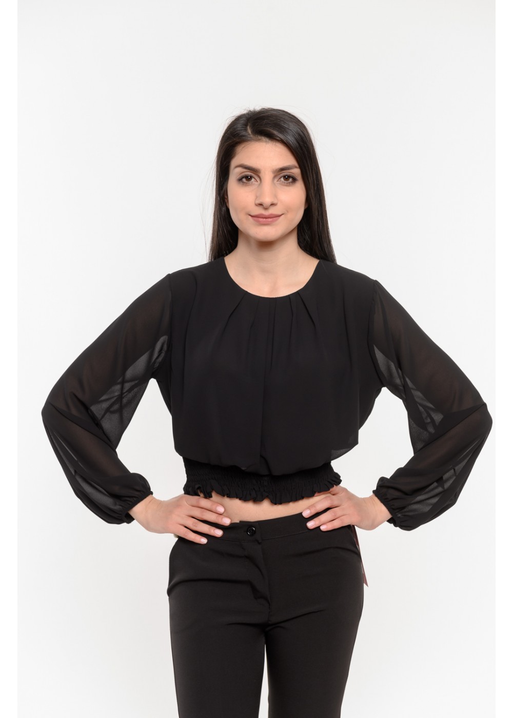 Стилна черна блуза Alexandra Italy / 5868