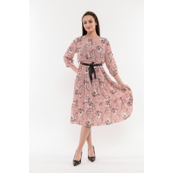 Розова рокля с флорали Alexandra Italy / 3280
