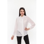 Официална бяла риза с драперия Alexandra Italy / 7297