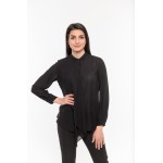 Официална черна риза с драперия Alexandra Italy / 7297