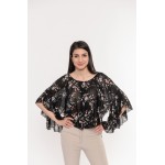 Черна блуза на цветя Alexandra Italy / 10200