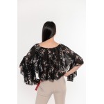 Черна блуза на цветя Alexandra Italy / 10200