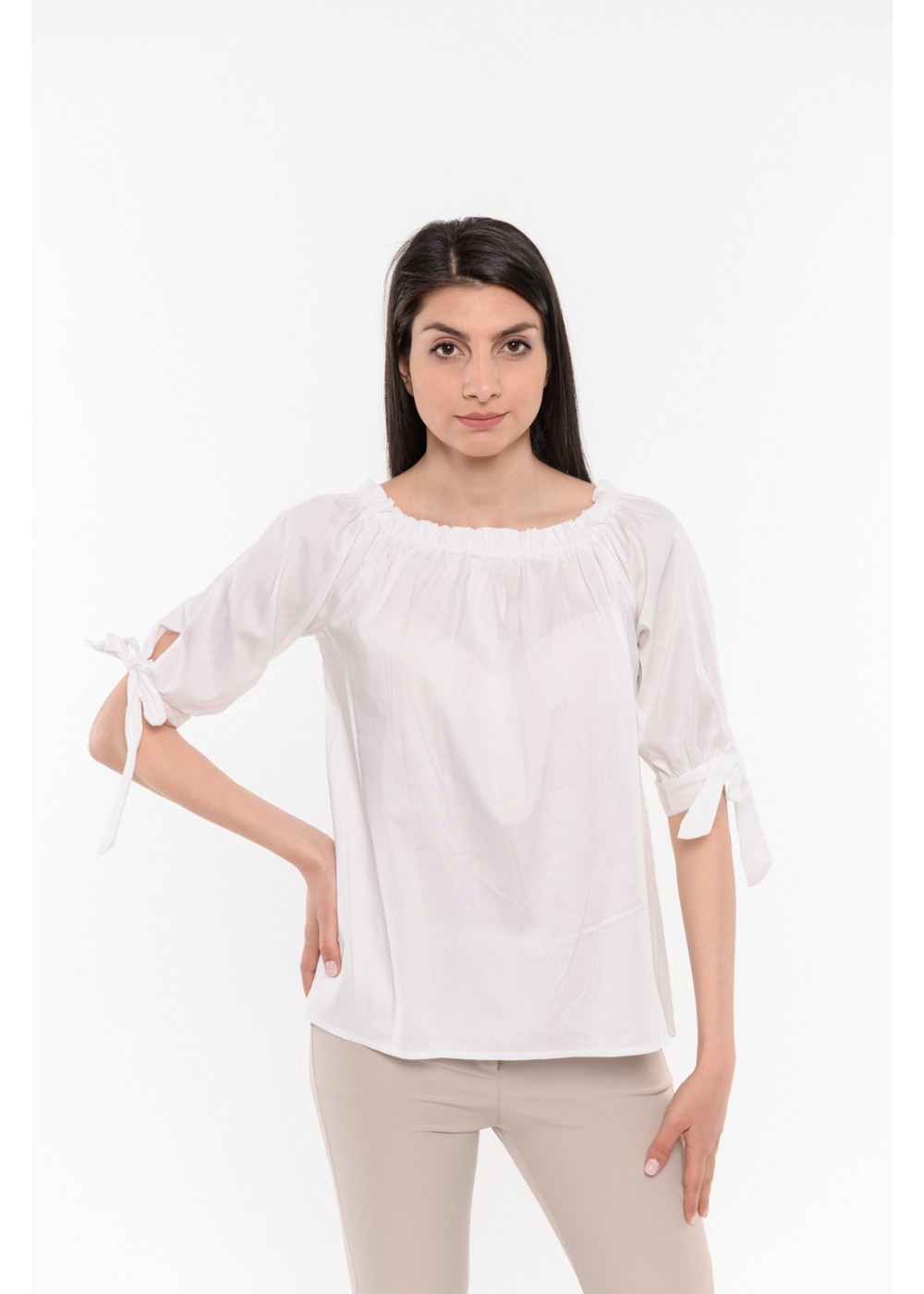 Бяла риза с връзки Alexandra Italy / 16118