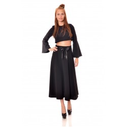 Дамска дълга пола в черен цвят 307/0 - Alexandra Italy 