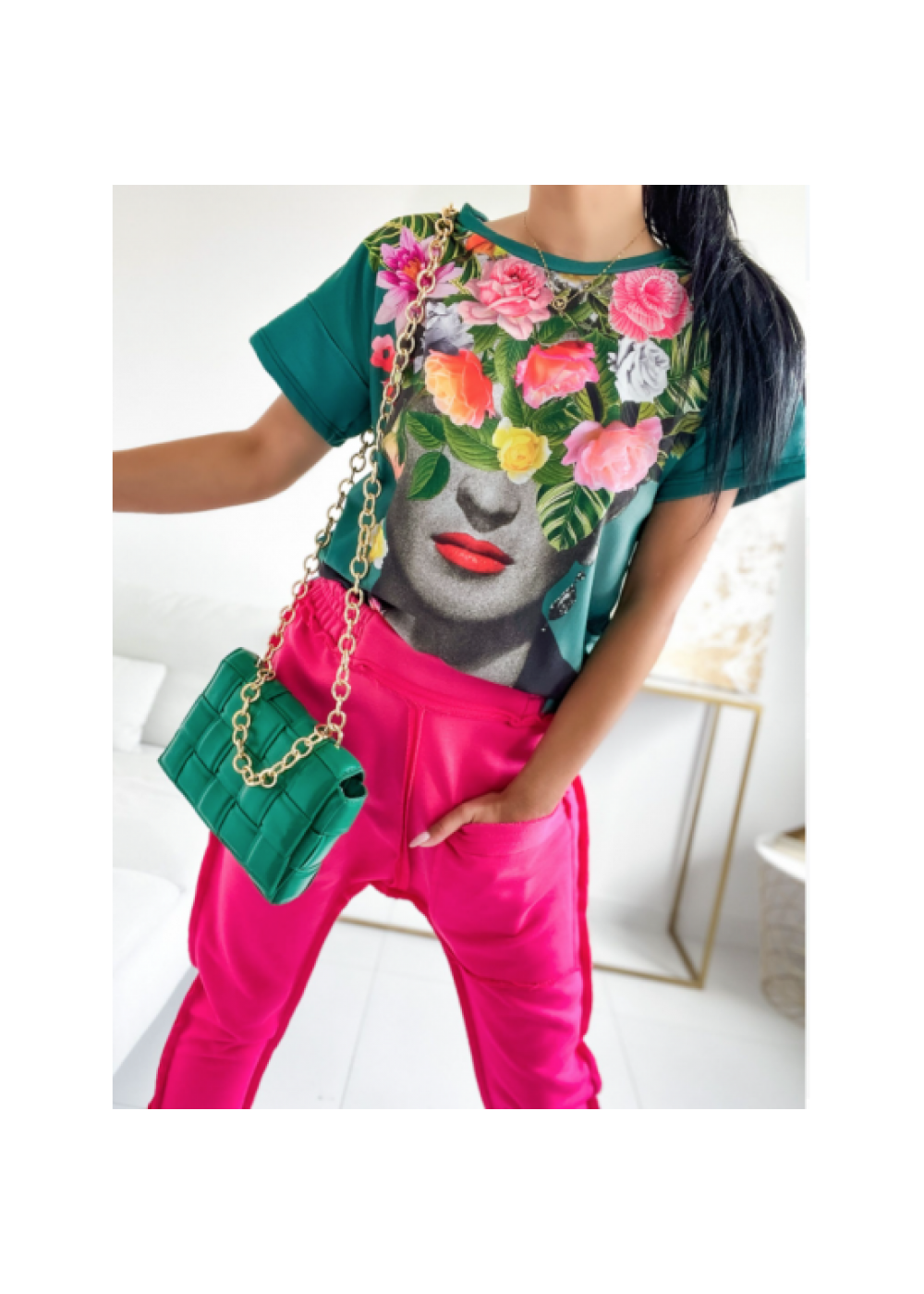Комплект Frida Kahlo Топ с цикламен Джогър