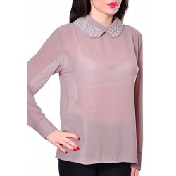 Alexandra Дамска Риза 806-Кафяв,Син,Розов и Бежов