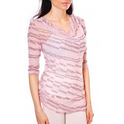 Alexandra Дамска Блуза 4826-Бял,Сив,Кафяв и Розов(Две Части)