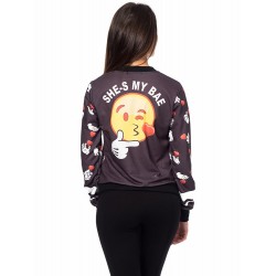 Дамски суичер с щампа Alexandra Italy 509/0 - цвят графит