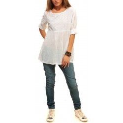 Лятна дамска блуза от Alexandra Italy - цвят бял - 520011