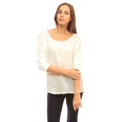 Дамска блуза в бяло с пайети Alexandra Italy - 522/0