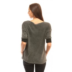 Дамска блуза в сиво с пайети Alexandra Italy - 522/0