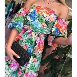 Лятна рокля флорали деколте