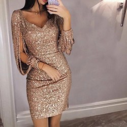 Рокля с пайети и ресни