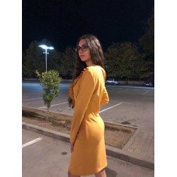 Рокля в цвят горчица