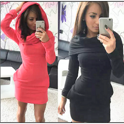 Дамска спортна рокля с качулка