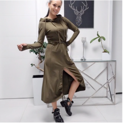 Boho Рокля в маслено зелено