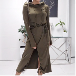 Boho Рокля в маслено зелено