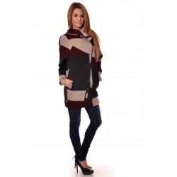 Дамско палто Alexandra Italy 762/0 - беж и бордо Дамско палто Alexandra Italy 762/0 - беж и бордо