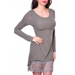 Alexandra Дамска Рокля 9861-Бежов,Сив,Син и Кафяв