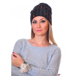 Alexandra Дамска Шапка 748-Черен,Син