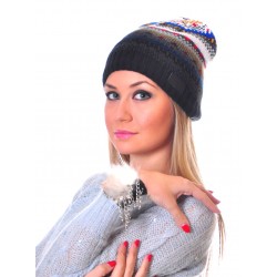 Alexandra Дамска Шапка 848-Черен,Бордо,Зелен
